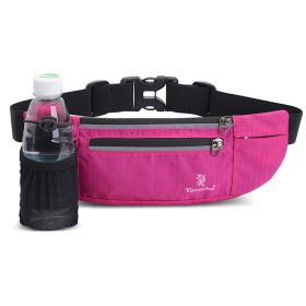1pc Unisex Water Bottle Waist Bag; Multifunctional Elastic Phone Belt Bag; Fitness Training Equipment For Outdoor Sports Running - Rose Red