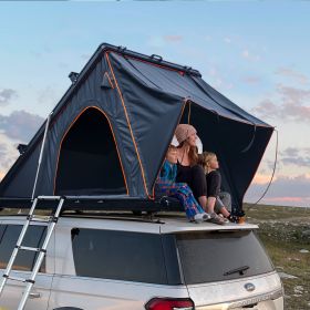 Trustmade Triangle Aluminium Black Hard Shell Grey Rooftop Tent with Roof Rack Scout Plus Series  - BlackGrey