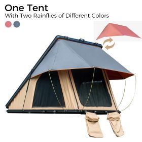 Trustmade Triangle Aluminium Black Hard Shell Beige Rooftop Tent Scout MAX Series ;  With Two Rainflies of Different Colors - Black+Beige