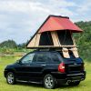 Trustmade Triangle Aluminium Black Hard Shell Beige Rooftop Tent Scout MAX Series ;  With Two Rainflies of Different Colors - Black+Beige with Rack