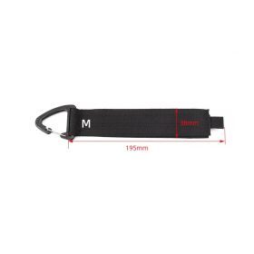 Outdoor Travel Gravity Strap Climbing Button Carabiner Storage Strap Garage Hook (Option: Ordinary M 38 Ã— 195MM-Black)