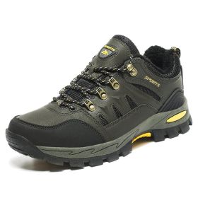 New Arrival Men Women Hiking Shoes Male Sport Outdoor Jogging Trekking Sneakers Big Size 48 Non-slip zapatos zapatillas hombre (Color: green fur, size: 45.0)