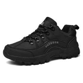 Outdoor Men Treking Shoes Breathable Climbing Hiking Sneakers Men Trainers Comfortable Walking Casual Shoes Men Camping Shoes (Color: Black, size: 47.0)